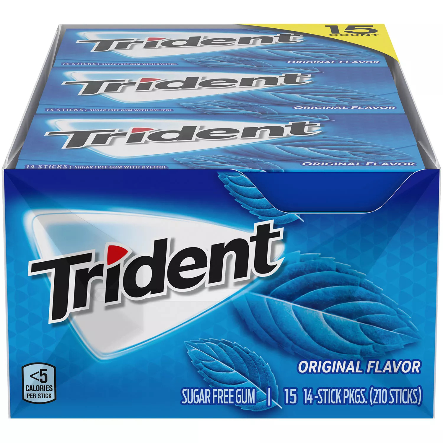 Trident Original Flavor Sugar Free Gum (14 pieces, 15 pks.)