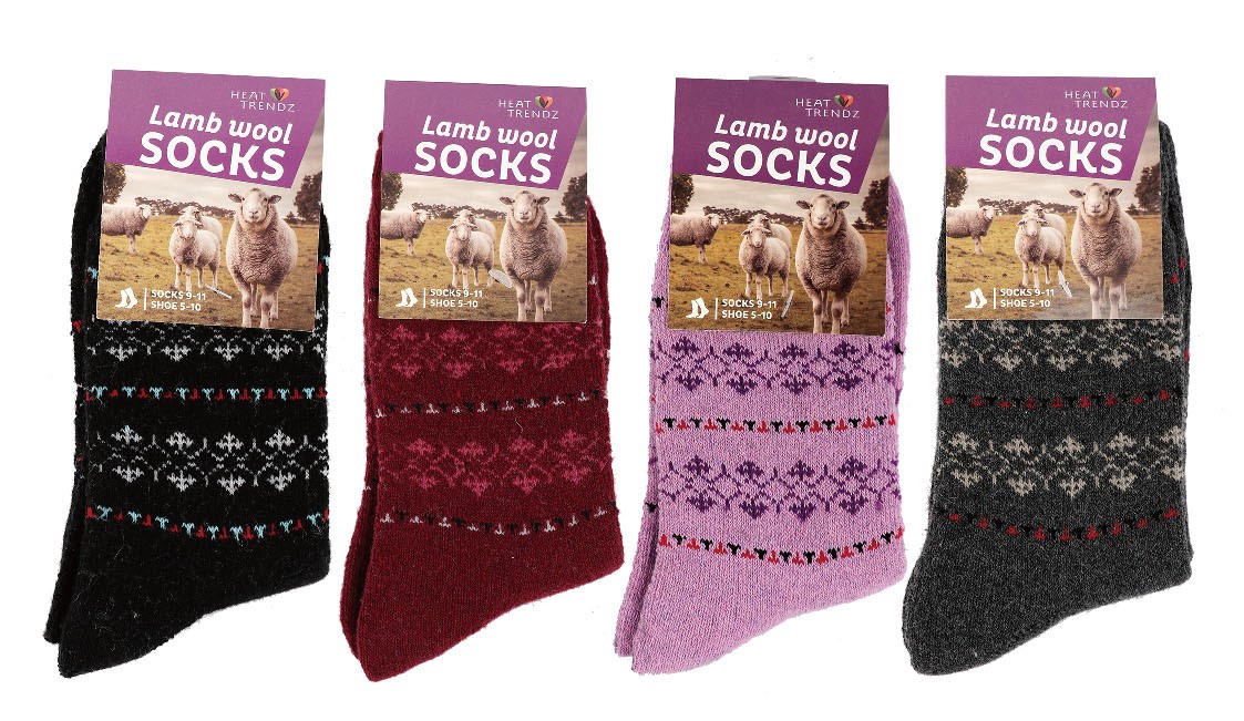 Women's Winter Socks Lamb Wool - 4 Asst.