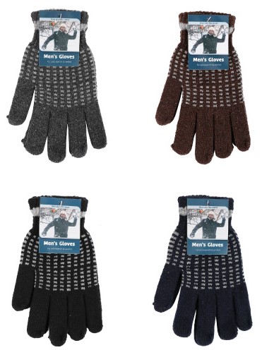 Men's / Unisex Winter Gloves 4 Asst. Colors