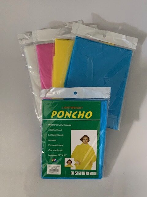 Umbrella and Poncho Rack - Fully Loaded.