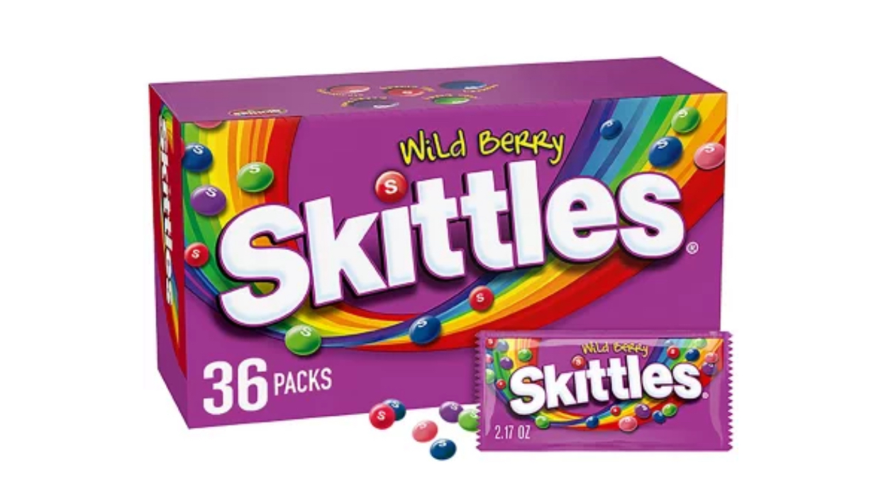 Skittles Wild Berry Fruity Chewy Candy Full Size Bulk Pack (36 ct.)