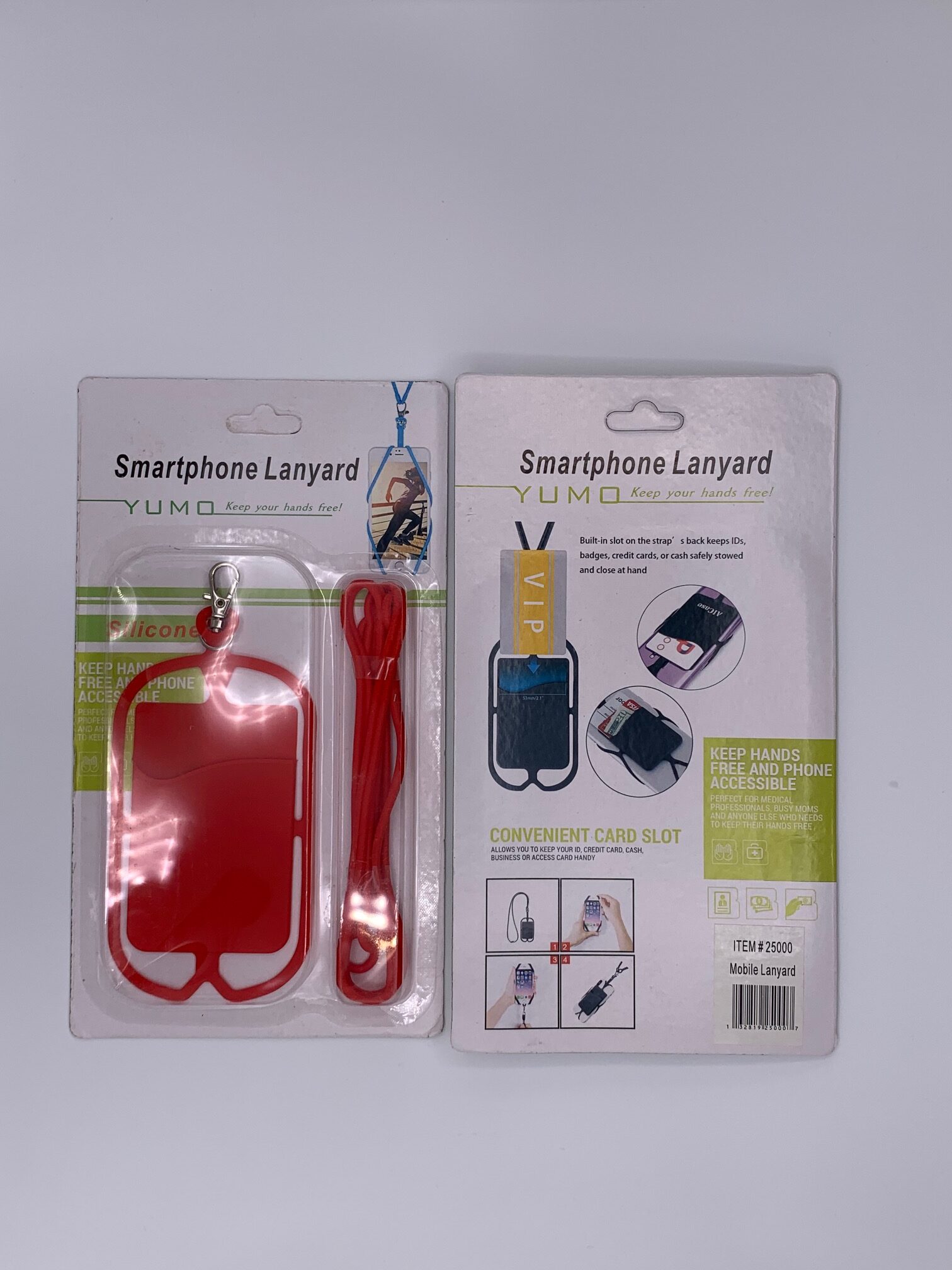 Mobile Rubber Lanyard - 6 Assorted Colors, Red, Black, Pink, Blue, Green & Orange.