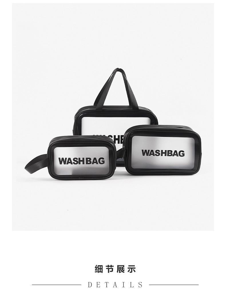 3 Piece Set, Includes Makeup Bag, Toiletries Bag & Accessories Bag - Black Color