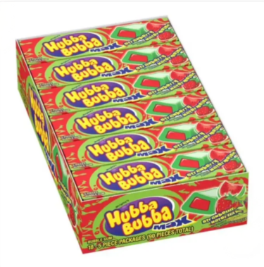 Hubba Bubba Gum* Strawberry Watermelon * 5 pcs, 18 ct.