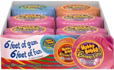 Hubba Bubba Bubble Gum Tape, Variety Pack, 2 oz, 12-count