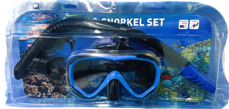 Diving Set for Adult - Liquid Silicone Gasket & Flexible Mouthpiece- Silicone Strap & Valve - Tempered Glass Lens